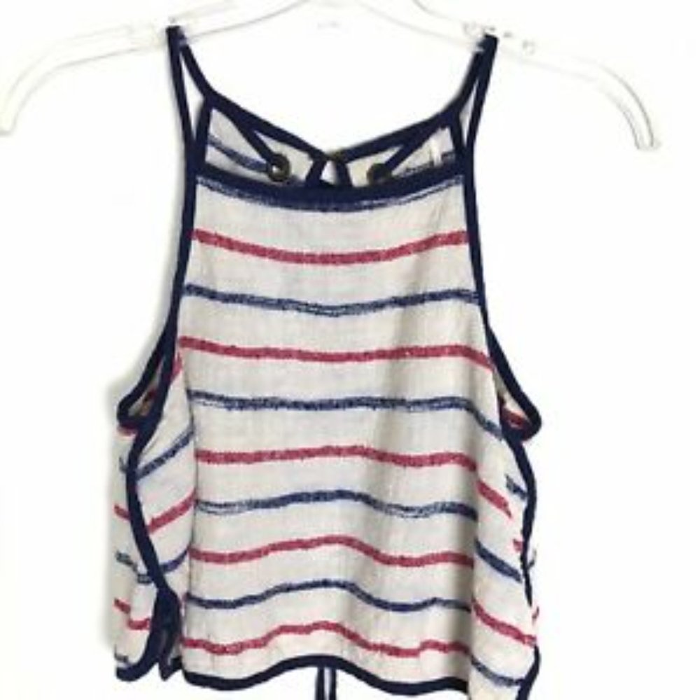 FREE PEOPLE  STRIPE TOP  OPEN BACK